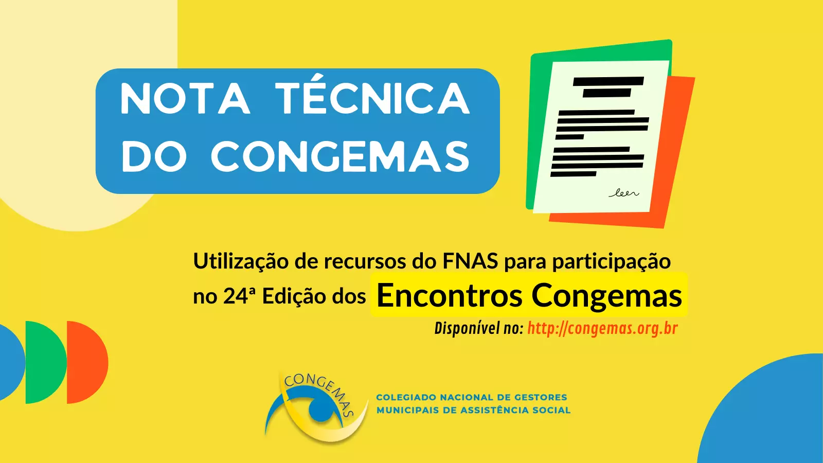 NOTA TÉCNICA/ 24ª Edição dos Encontros Congemas